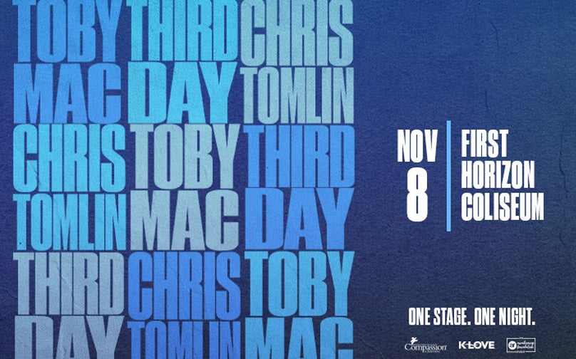TOBYMAC, CHRIS TOMLIN, and THIRD DAY coming Nov. 8